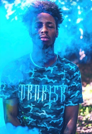 BORN RISKY BLUE CAMO T-SHIRT