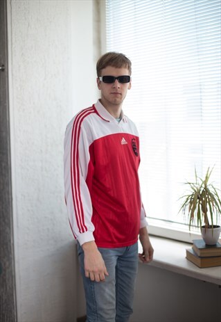VINTAGE 90'S RED/WHITE FOOTBALL TOP