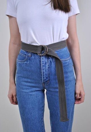 GRAY MINIMALIST BELT, CASUAL ACCESSORIES, COTTON BELT