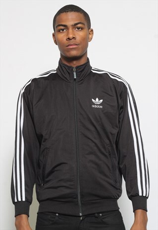 VINTAGE ADIDAS LOGO TRACK JACKET BLACK