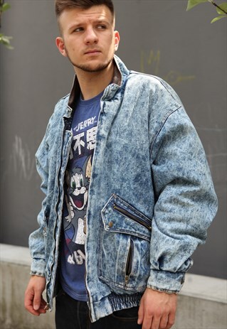 VINTAGE 80'S ACID WASH DENIM JACKET