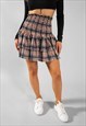 JUSTYOUROUTFIT BEIGE 90S PLAID TIERED MINI SKIRT