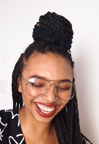 VINTAGE SILVER FRAME CLEAR LENS AVIATOR GLASSES