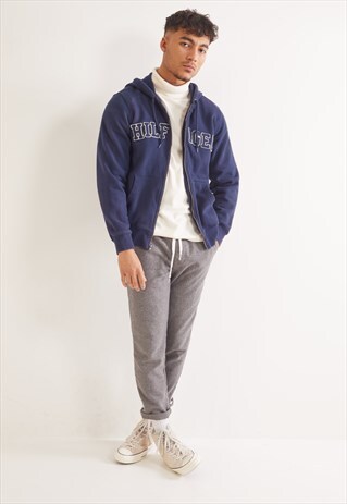 VINTAGE TOMMY HILFIGER ZIP-UP HOODIE NAVY