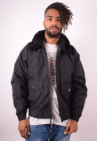 BLAUER MENS VINTAGE JACKET LARGE BLACK 90S