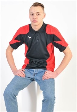 Vintage polo shirt in black red