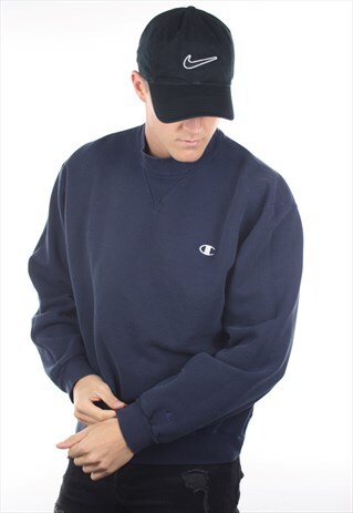 VINTAGE CHAMPION USA SMALL LOGO TEXTURED SWEATSHIRT JUMPER