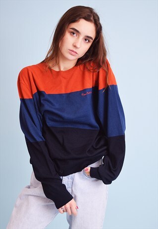 90'S RETRO PIERRE CARDIN KNIT OVERSIZED DADS JUMPER TOP