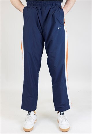 VINTAGE 90'S NIKE NAVY/WHITE/ORANGE TRACKSUIT BOTTOMS