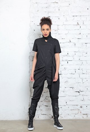 WOMENS JUMPSUIT, ONE PIECE ROMPER, ASYMMETRIC CLOTHING