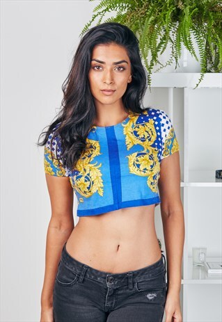 VERSACE CLASSIC V2 CROPPED T-SHIRT