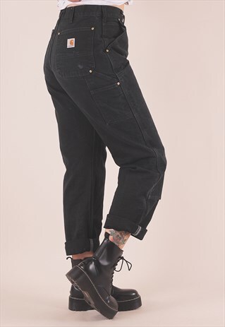 VINTAGE CARHARTT HIGH WAISTED BLACK WORKWEAR JEANS /AB8004