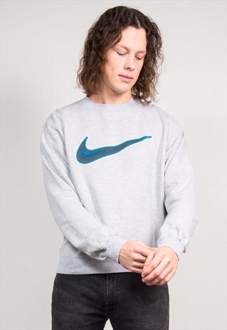 VINTAGE 90'S NIKE GREY SWEATSHIRT JUMPER