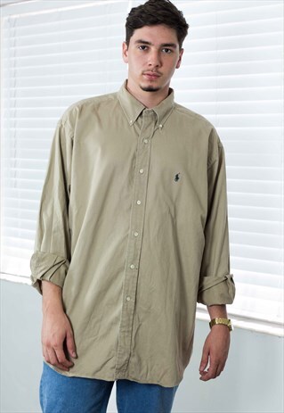 VINTAGE POLO RALPH LAUREN SHIRT LOGO 90S XL 17.1