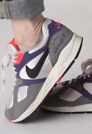 NIKE AIR BASE II 1990 RARE UK 8 TRAINERS (3DE)