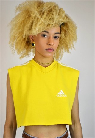 VINTAGE 90'S ADIDAS RAW EDGE CROP TOP