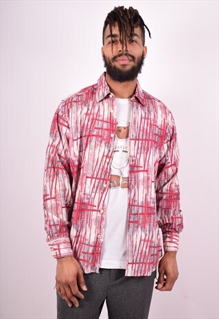 MENS VINTAGE CORDUROY SHIRT MEDIUM RED 90'S