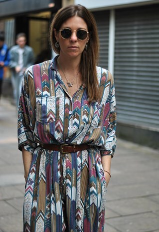 VINTAGE 80'S AZTEC PRINT JUMPSUIT