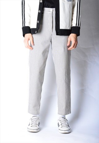 VINTAGE 80S UNISEX BEIGE CHECK PANTS