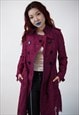 BURBERRY BURGUNDY LACE DOUBLE BREASTED WOMAN TRENCH COAT