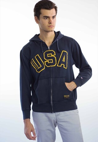 VINTAGE POLO RALPH LAUREN LOGO HOODIE SWEATSHIRT 90S M 23