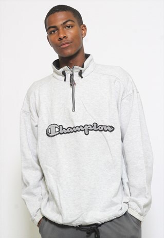VINTAGE CHAMPION 1/4 ZIP LOGO SWEATSHIRT