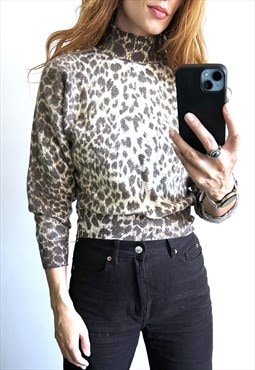 Leopard Tiger Crop Sweater / Blouse 