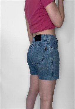 Fendi jean shorts vintage 90s mum style high waist blue
