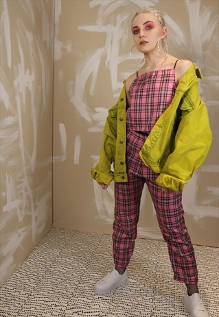 TARTAN CHECK CO-ORDINATES IN BABY PINK