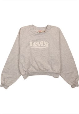 Levi's 90's Spellout Crew Neck Sweatshirt Small Grey