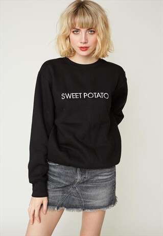 BLACK SWEET POTATO SWEATSHIRT - EMBROIDERED