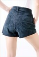 VINTAGE SUEDE SHORTS 90S LEATHER PANTS HIGH WAIST GRUNGE M