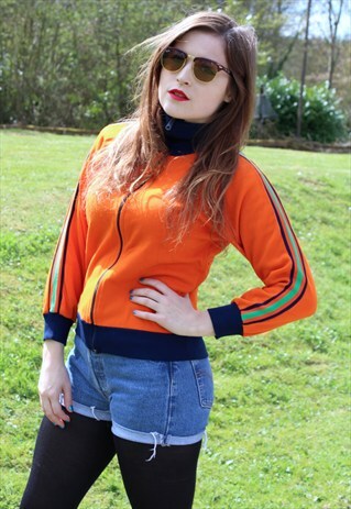VINTAGE 80S ZIP JACKET - RETRO - XS SMALL - SPORTS