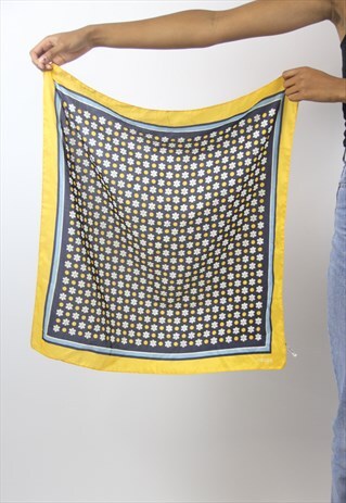 VINTAGE FLORAL PATTERNED SILKY SCARF