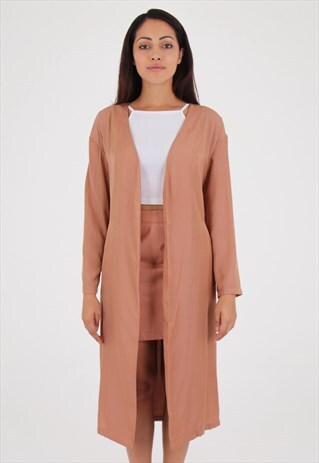 MOCHA WATERFALL BELTED LOOSE TRENCH COAT