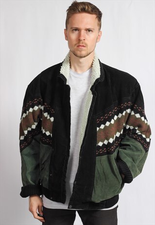 VINTAGE AZTEC FESTIVAL FLEECE LINED JACKET