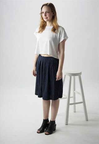 POLKADOT NAVY SHORTS / HIGH WAISTED PLEATED SHORTS