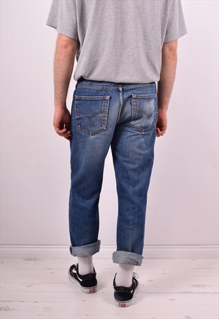LEVI'S 504 MENS VINTAGE JEANS W35 L32 BLUE 90S