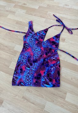 Purple safari cut out dress