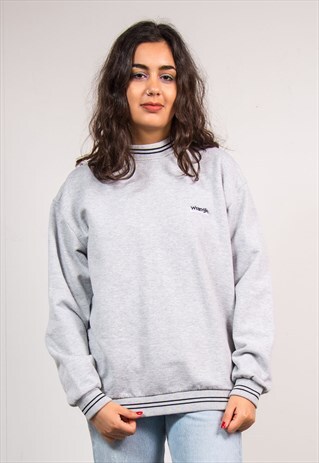 90'S VINTAGE GREY WRANGLER SWEATSHIRT JUMPER