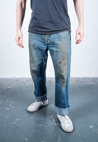 VINTAGE BLUE LEVI'S 501 PAINT JEANS