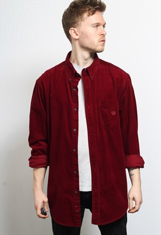 VINTAGE RALPH LAUREN CHAPS CORDUROY SHIRT RED