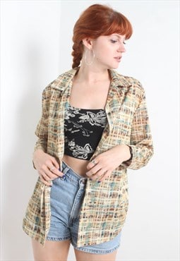 Vintage 80's Crazy Patterned Blouse Shirt Multi