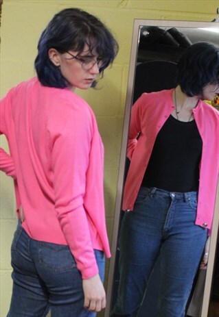 VINTAGE OVERSIZED BUTTON UP GIRLY CARDIGAN SIZE S/M