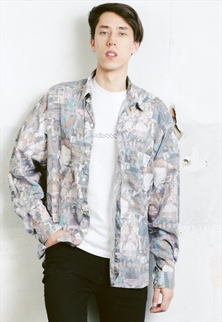 VINTAGE 90S FACE PRINT SHIRT