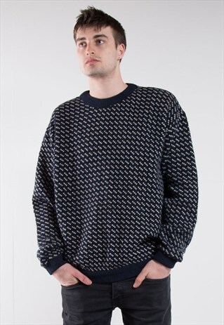 VINTAGE USA LL BEAN PATTERNED KNIT JUMPER