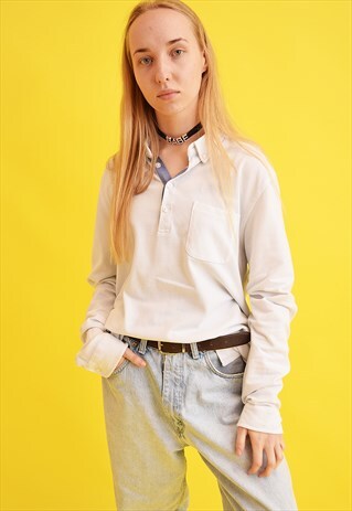 90'S RETRO NEUTRAL OVERSIZED POLO T-SHIRT TOP TEE