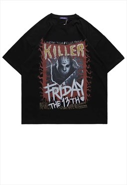 Horror movie tee Friday the 13th t-shirt retro Y2K top black