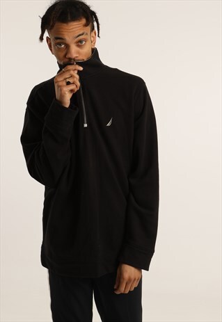 VINTAGE NAUTICA EMBROIDERED LOGO 1/4 ZIP SWEATSHIRT