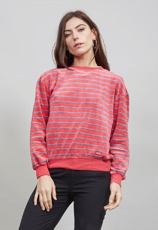 VINTAGE 80'S LEVI'S STRIPED VELOUR SWEATSHIRT